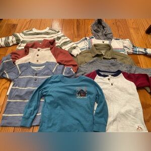 Lot Of 8 Boys’ 18 Months Long Sleeve Tees Thermal Button Downs Osh Kosh Carter’s